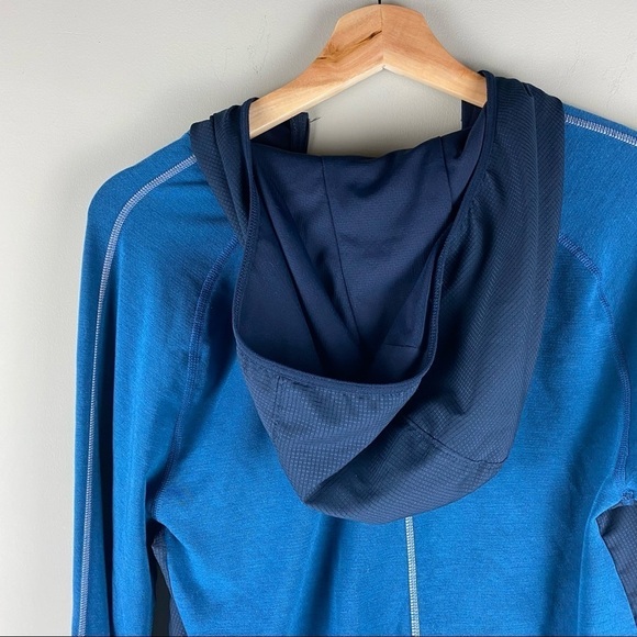 Nike: Dri-Fit Men's Running Athletic 1/4 Zip Up Hooded Pullover Shirt Blue Small - Picture 8 of 9